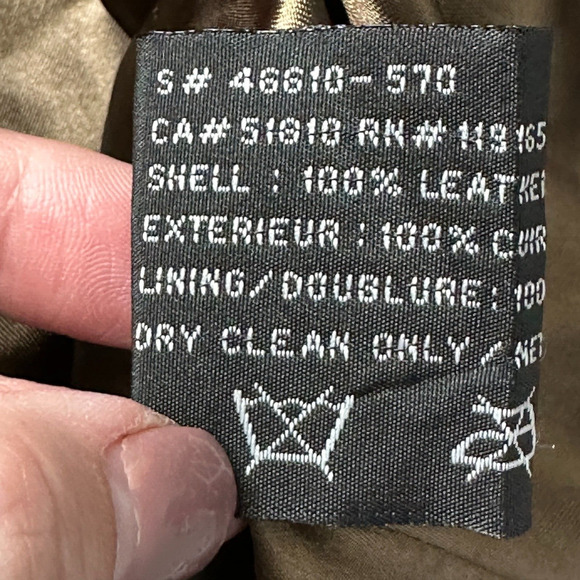 Tribal Leather Full Zip Collared Jacket Brown Women 8 Zip Pockets Leather Cuffed - Picture 11 of 11